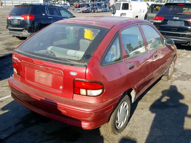 KNJLT06H2T6193204 - 1996 FORD ASPIRE BURGUNDY photo 4