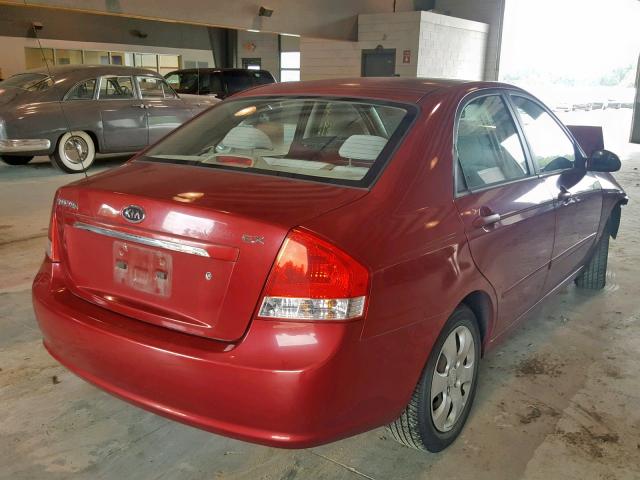 KNAFE121585577335 - 2008 KIA SPECTRA EX BURGUNDY photo 4