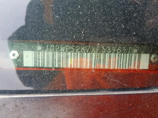 1G2WP52K7XF339691 - 1999 PONTIAC GRAND PRIX RED photo 10