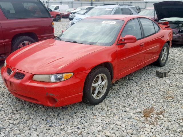 1G2WP52K7XF339691 - 1999 PONTIAC GRAND PRIX RED photo 2