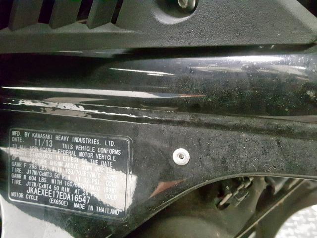 JKAEXEE17EDA16547 - 2014 KAWASAKI EX650 E GRAY photo 20