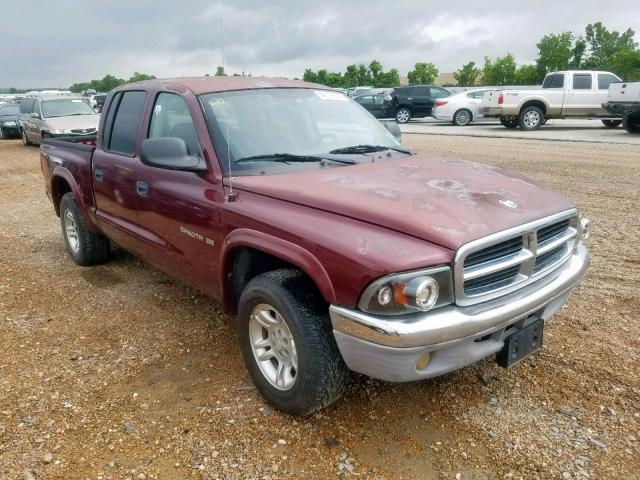 1B7HL48N82S725449 - 2002 DODGE DAKOTA QUA BURGUNDY photo 1