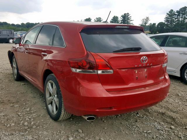 4T3BK3BB0EU108205 - 2014 TOYOTA VENZA LE RED photo 3