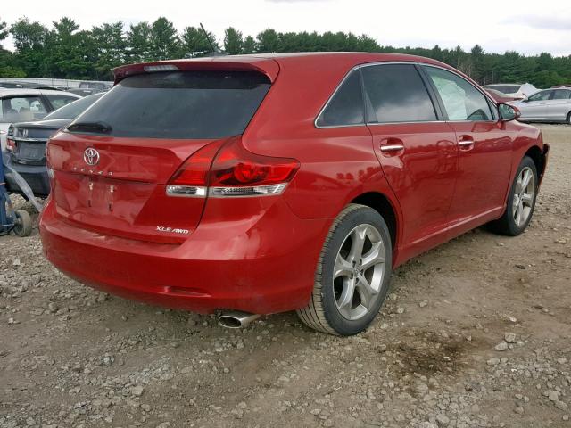 4T3BK3BB0EU108205 - 2014 TOYOTA VENZA LE RED photo 4