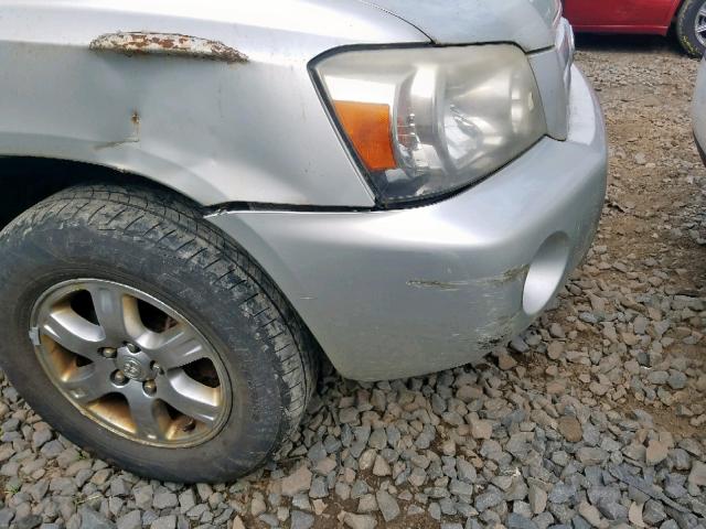 JTEEP21A540036949 - 2004 TOYOTA HIGHLANDER SILVER photo 9