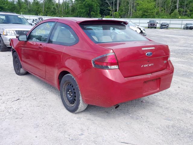 1FAHP33N19W187787 - 2009 FORD FOCUS SES RED photo 3