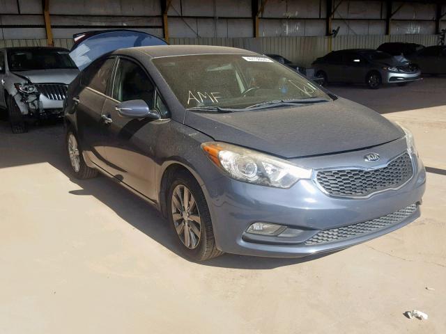 KNAFX4A86E5087413 - 2014 KIA FORTE EX BLUE photo 1