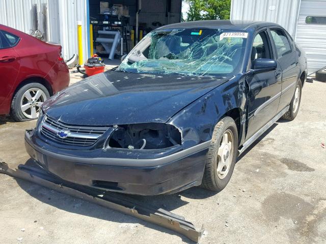 2G1WF52E849208128 - 2004 CHEVROLET IMPALA BLACK photo 2