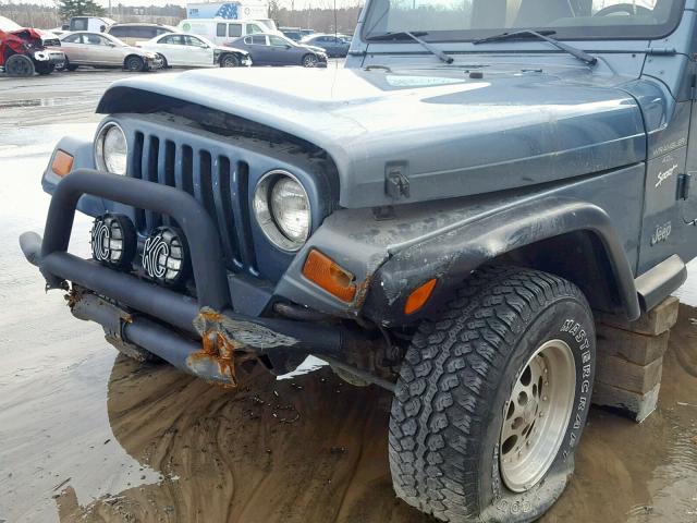 1J4FY19S9WP724051 - 1998 JEEP WRANGLER / BLUE photo 9