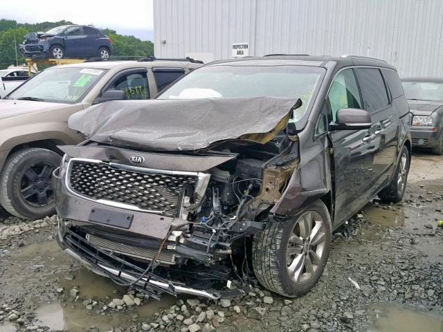 KNDME5C13G6158747 - 2016 KIA SEDONA SXL BROWN photo 2