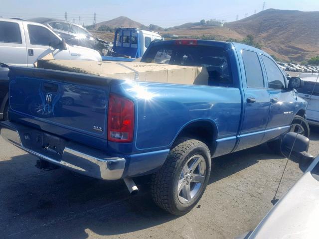 1D7HA18216S548278 - 2006 DODGE RAM 1500 S BLUE photo 4