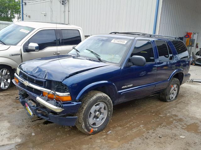 1GNDT13X94K133980 - 2004 CHEVROLET BLAZER BLUE photo 2