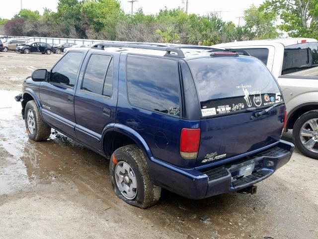 1GNDT13X94K133980 - 2004 CHEVROLET BLAZER BLUE photo 3