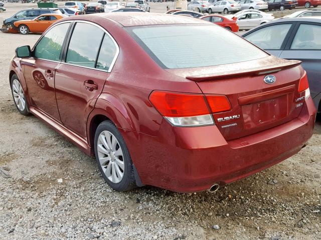 4S3BMDL62A2242718 - 2010 SUBARU LEGACY 3.6 RED photo 3