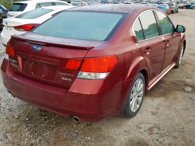 4S3BMDL62A2242718 - 2010 SUBARU LEGACY 3.6 RED photo 4