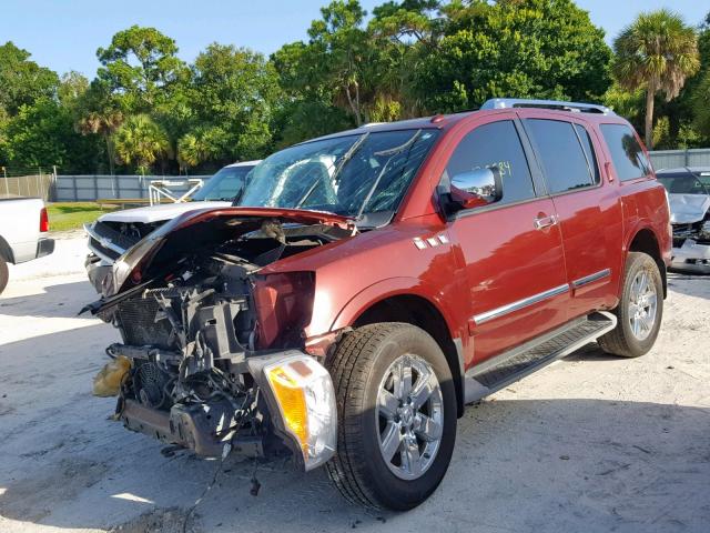 5N1BA0NF8AN622980 - 2010 NISSAN ARMADA PLA MAROON photo 2