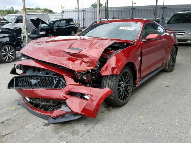 1FA6P8CF2J5107162 - 2018 FORD MUSTANG GT RED photo 2