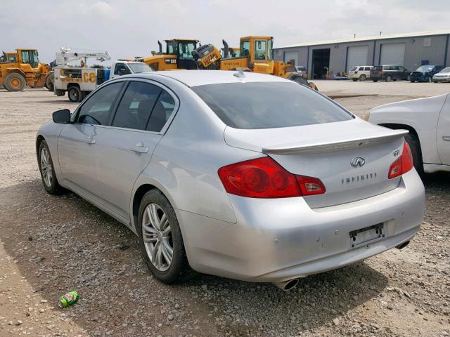 JN1CV6AP6DM718537 - 2013 INFINITI G37 BASE SILVER photo 3