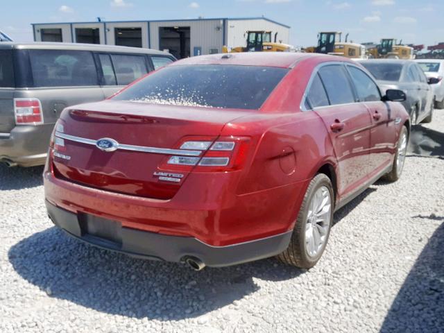 1FAHP2F82EG152843 - 2014 FORD TAURUS LIM RED photo 4