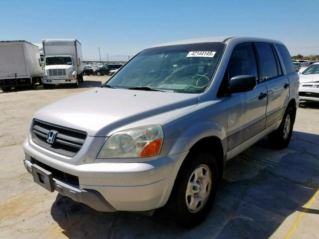 2HKYF18164H622552 - 2004 HONDA PILOT LX SILVER photo 2