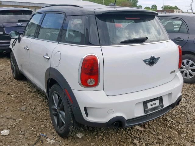 WMWZC5C55DWP31400 - 2013 MINI COOPER S C WHITE photo 3