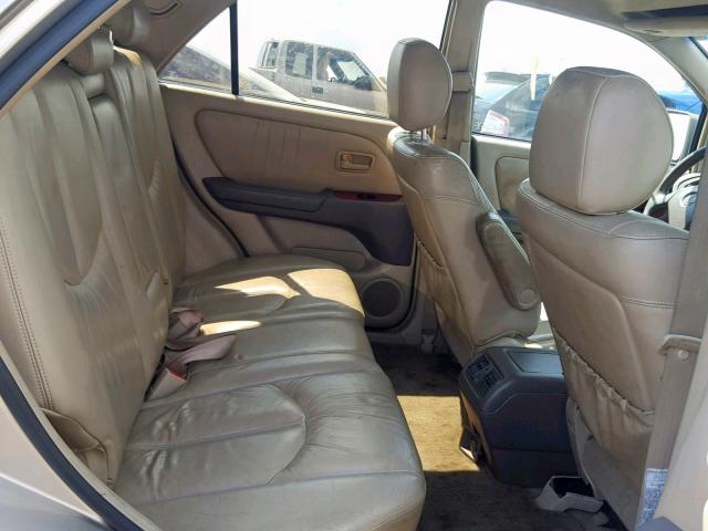 JT6HF10U9X0026947 - 1999 LEXUS RX 300 GOLD photo 6