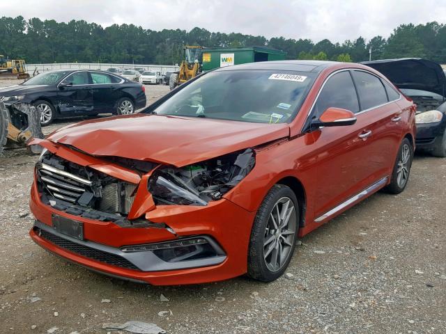 5NPE34AB4FH229927 - 2015 HYUNDAI SONATA SPO ORANGE photo 2