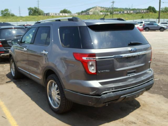 1FMHK8F89CGA95416 - 2012 FORD EXPLORER L GRAY photo 3