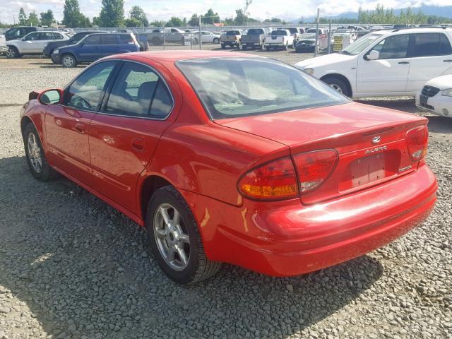 1G3NF52E81C123121 - 2001 OLDSMOBILE ALERO GLS RED photo 3