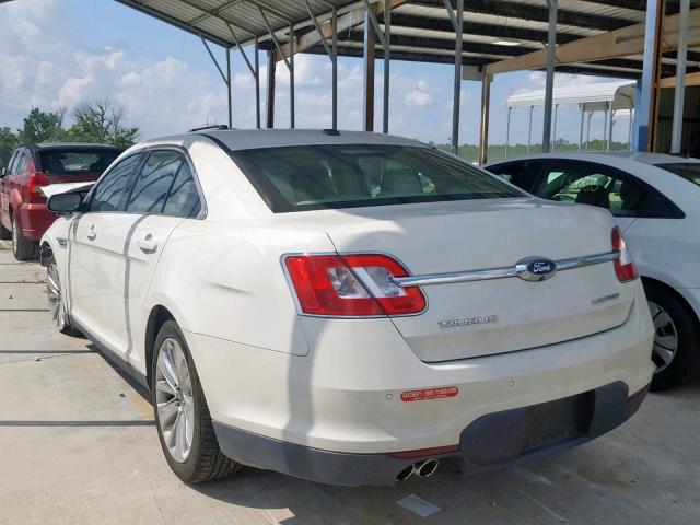 1FAHP2FW4AG164775 - 2010 FORD TAURUS LIM WHITE photo 3