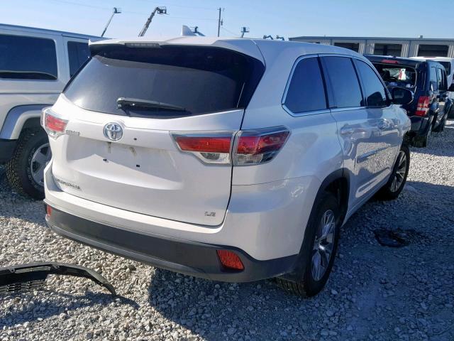 5TDZKRFH1GS157000 - 2016 TOYOTA HIGHLANDER WHITE photo 4