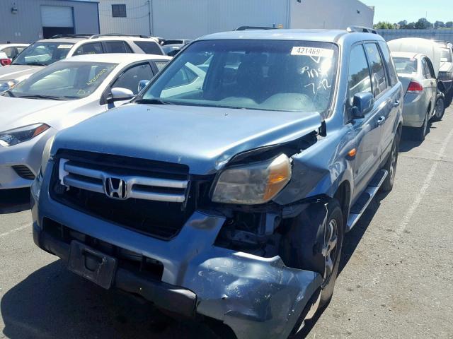 2HKYF18666H500174 - 2006 HONDA PILOT EX BLUE photo 2