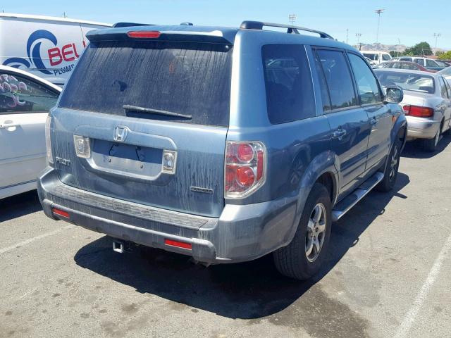 2HKYF18666H500174 - 2006 HONDA PILOT EX BLUE photo 4