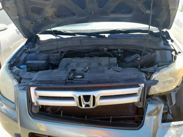 2HKYF18666H500174 - 2006 HONDA PILOT EX BLUE photo 7