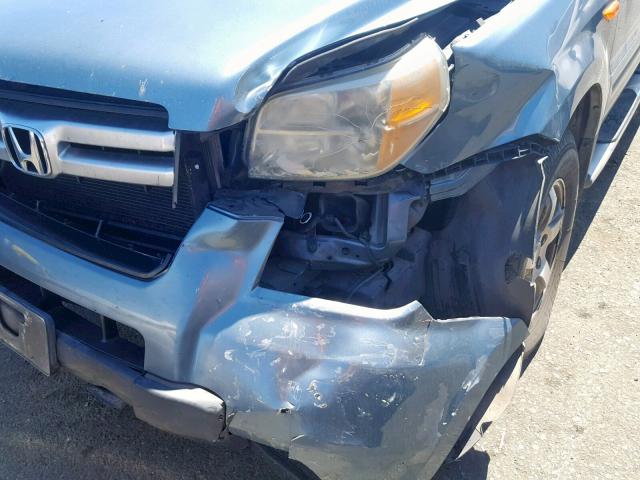 2HKYF18666H500174 - 2006 HONDA PILOT EX BLUE photo 9