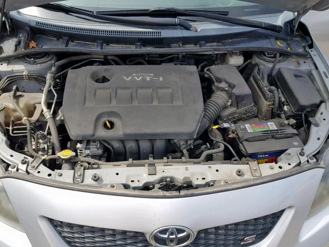 2T1BU4EE2AC411528 - 2010 TOYOTA COROLLA BA SILVER photo 7