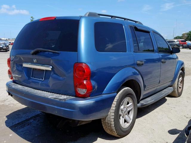 1D4HB48N84F237118 - 2004 DODGE DURANGO SL BLUE photo 4