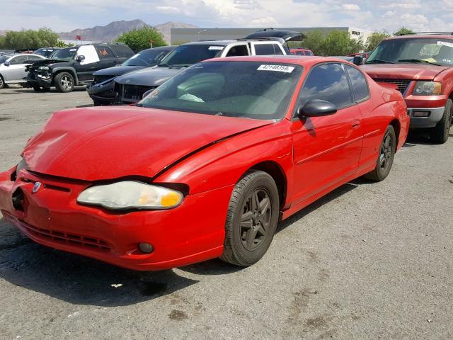 2G1WX12K549448782 - 2004 CHEVROLET MONTE CARL RED photo 2