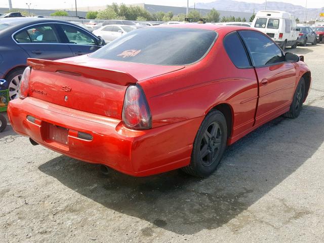 2G1WX12K549448782 - 2004 CHEVROLET MONTE CARL RED photo 4