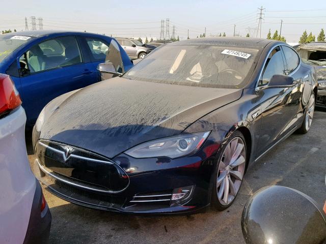 5YJSA1CP3DFP05693 - 2013 TESLA MODEL S BLUE photo 2