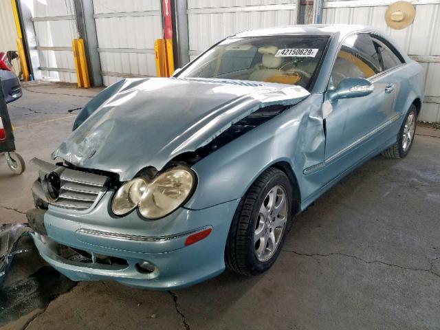 WDBTJ65J03F044126 - 2003 MERCEDES-BENZ CLK 320C BLUE photo 2