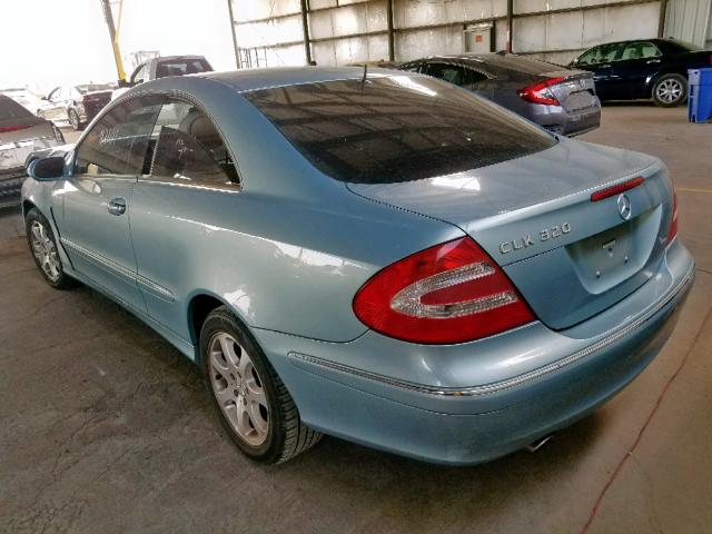 WDBTJ65J03F044126 - 2003 MERCEDES-BENZ CLK 320C BLUE photo 3