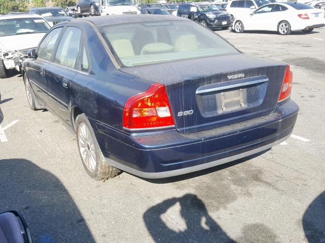 YV1TS92D141340389 - 2004 VOLVO S80 BLUE photo 3