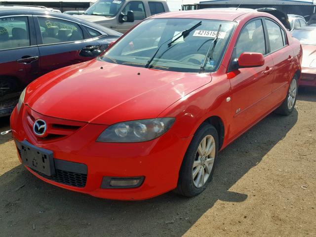 JM1BK324481877228 - 2008 MAZDA 3 S RED photo 2