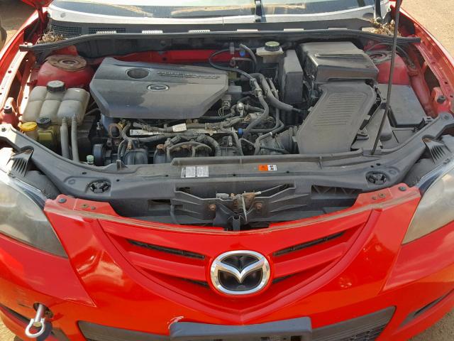 JM1BK324481877228 - 2008 MAZDA 3 S RED photo 7