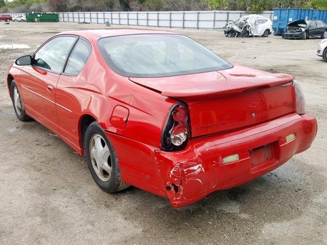 2G1WX12K349465225 - 2004 CHEVROLET MONTE CARL RED photo 3