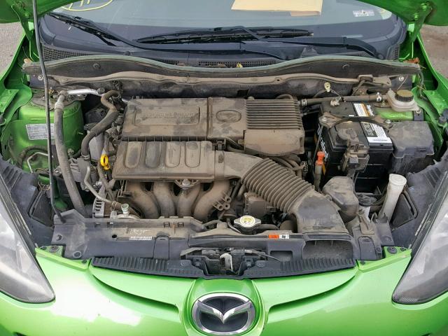 JM1DE1HZ4B0127008 - 2011 MAZDA MAZDA2 GREEN photo 7