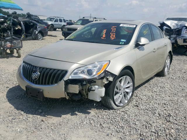 2G4GK5EX1E9207632 - 2014 BUICK REGAL GOLD photo 2