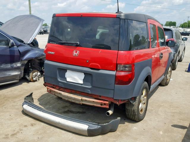 5J6YH28665L029373 - 2005 HONDA ELEMENT EX RED photo 4