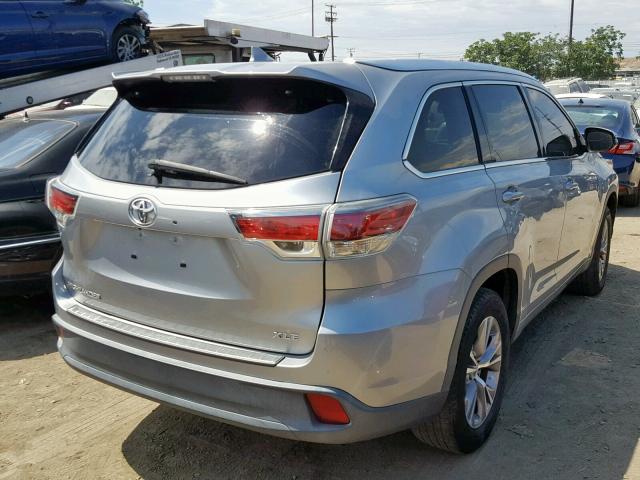 5TDKKRFH6FS095979 - 2015 TOYOTA HIGHLANDER SILVER photo 4